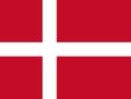 Danish flag, flat layout, vector illustration Royalty Free Stock Photo
