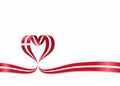 Danish flag heart-shaped ribbon. Vector illustration. Royalty Free Stock Photo