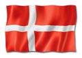 Danish flag isolated on white Royalty Free Stock Photo