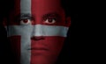 Danish Flag - Male Face Royalty Free Stock Photo