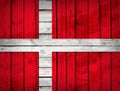 Danish flag painted on wooden boards Royalty Free Stock Photo