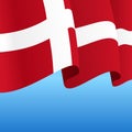 Danish flag wavy abstract background. Vector illustration. Royalty Free Stock Photo