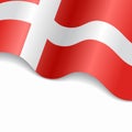 Danish flag wavy abstract background. Vector illustration. Royalty Free Stock Photo