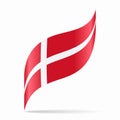Danish flag wavy abstract background. Vector illustration Royalty Free Stock Photo