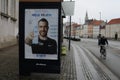 Danish footbal player Christians Eriksaen on billboard for state