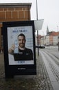 Danish footbal player Christians Eriksaen on billboard for state