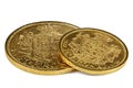 Danish gold coins Royalty Free Stock Photo