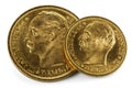 Danish gold coins Royalty Free Stock Photo