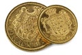 Danish gold coins Royalty Free Stock Photo