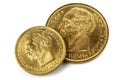 Danish gold coins Royalty Free Stock Photo