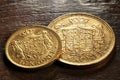 Danish gold coins Royalty Free Stock Photo