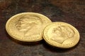 Danish gold coins Royalty Free Stock Photo