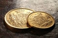 Danish gold coins Royalty Free Stock Photo