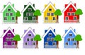 Danish Houses in Different Color Variations