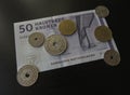 Danish Krone notes and coins, Denmark Royalty Free Stock Photo