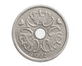 1 danish krone coin isolated on white background Royalty Free Stock Photo