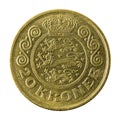20 danish krone coin 1991 obverse