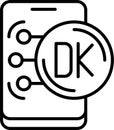 Danish Krone Outline Vector Icon Royalty Free Stock Photo