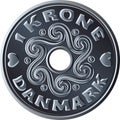 Danish one crone coin Royalty Free Stock Photo