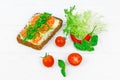 Danish open sandwich with fish Royalty Free Stock Photo