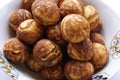 Danish pancakes. aebleskiver . ebleskiver Royalty Free Stock Photo