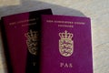 DANISH PASSPORT_DANISH EUROPEAN PASSPORT Royalty Free Stock Photo