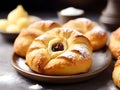 Danish pastry on a plate Ai Generated