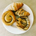 Danish Pastry. This pastry type is named Danish because it originates from Denmark. Royalty Free Stock Photo