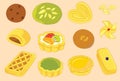 Danish, Pie and Cookies Vector Icon and Illustration