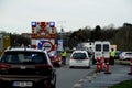 DANISH POLICE ON BORDER CONTROL_ KRUSAA Royalty Free Stock Photo