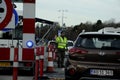 DANISH POLICE ON BORDER CONTROL_ KRUSAA Royalty Free Stock Photo