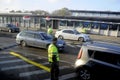 DANISH POLICE AT BORDER CONTROL RODBY Royalty Free Stock Photo