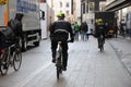 DANISH POLICE PATROLS STROGET ON BIKES