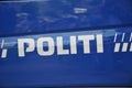 Danish police sign politi in danish language in Copenahgen