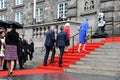 DANISH ROYAL FAMILY ARRIVES AT PARLIAMENT OPENING. Royalty Free Stock Photo