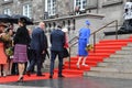 DANISH ROYAL FAMILY ARRIVES AT PARLIAMENT OPENING. Royalty Free Stock Photo