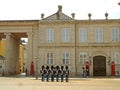 Danish Royal Guards Changing Ceremony at the Amalienborg Palace, Copenhagen, Denmark Royalty Free Stock Photo