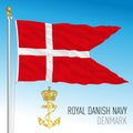 Danish Royal Navy waving flag, Denmark, illustration