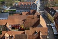 Danish Royal Ribe town seen from above. Royalty Free Stock Photo