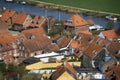 Danish Royal Ribe town seen from above. Royalty Free Stock Photo