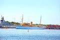 The Danish Royal Yacht Dannebrog in Copenhagen harbour, Denmark Royalty Free Stock Photo