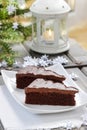 Danish traditional christmas. Chocolate cake