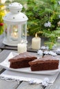 Danish traditional christmas. Chocolate cake