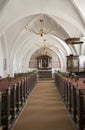 Danish village church interior. Royalty Free Stock Photo