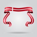 Danish flag wavy ribbon background. Vector illustration. Royalty Free Stock Photo