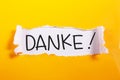 Danke, Motivational Words Quotes Concept