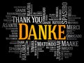 Danke Thank You in German word cloud