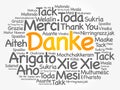 Danke Thank You in German word cloud