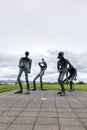 Dansleikur or Dance statues next to Perlan, Reykjavik Iceland