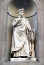 Dante Alighieri in the Niches of the Uffizi Colonnade in Florence, Italy Royalty Free Stock Photo